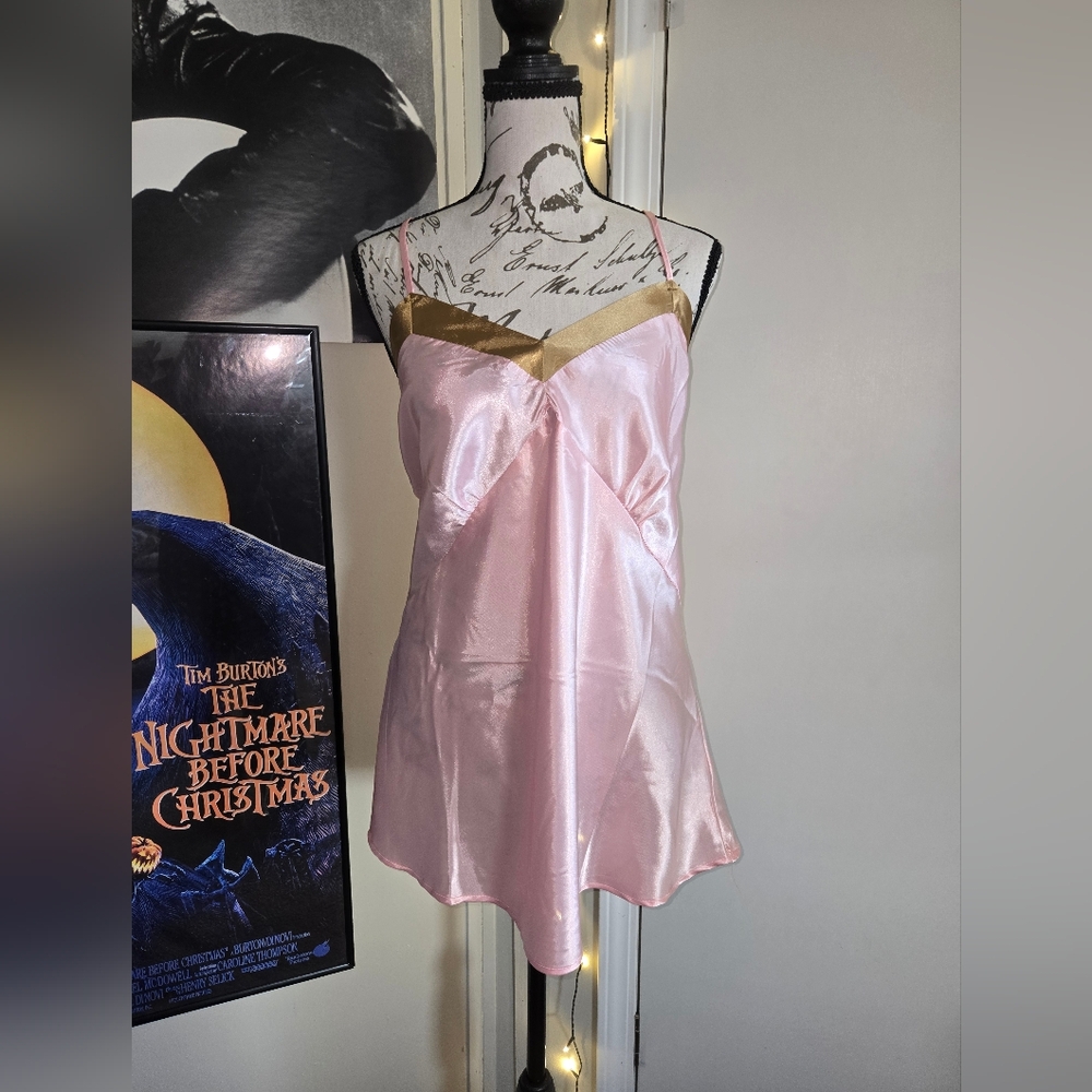 Alexandra Del Rossa - Rose & Gold Silk Slip Dress
